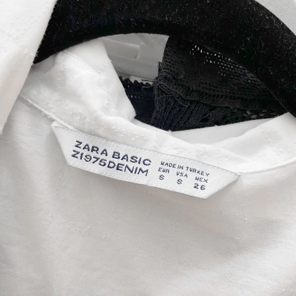 Zara Basic White Button Front Short Shirt Dress C… - image 3